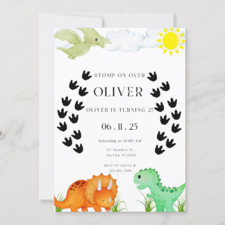 Stomp on Over Birthday Party Invitation 招待状