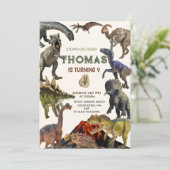 Stomp on Over Dinoバースデーパーティーの招待状 招待状 (スタンド正面)