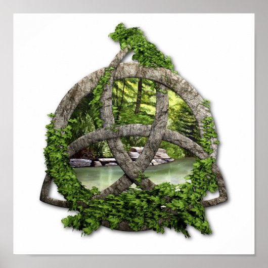 Stone Celtic Trinity Knot ポスター (正面)
