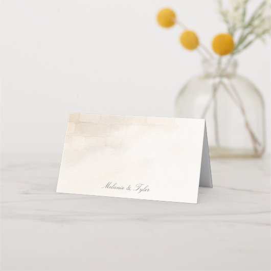 Stone & Cherry Blossom Wedding Folded Place Card プレイスカード (裏面)