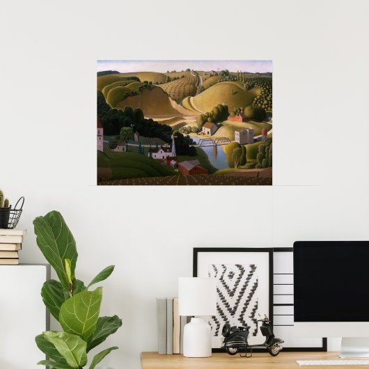 Stone City, 1930 by Grant Wood ポスター (ホームオフィス)