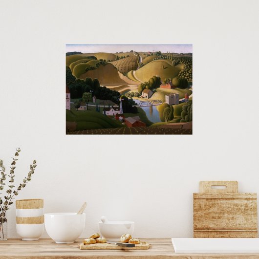 Stone City, 1930 by Grant Wood ポスター (キッチン)