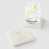STONE COASTER :レオナルド・ダ・ヴィンチ：ビトルビア人 ストーンコースター (横)