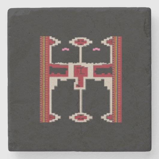 Stone Coaster with Borneo Design ストーンコースター (正面)