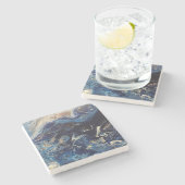 Stone coaster with Johnson抽象芸術アートワーク ストーンコースター (横)