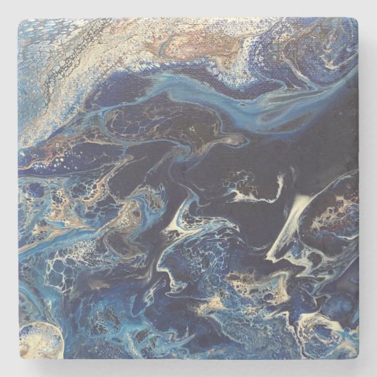 Stone coaster with Johnson抽象芸術アートワーク ストーンコースター (正面)