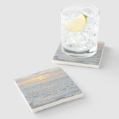 Stone Coaster With Oahu, Hawaii Sunset Photo ストーンコースター (横)