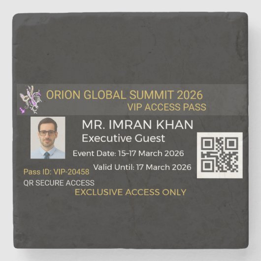 Stone Coasters | Marble | Photo | Monogram ストーンコースター (正面)