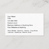 Stone Countertops Theme Business Cards  名刺 (裏面)