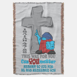 Stone Cross Cuz You Matter Isaiah 44:22 Tシャツ スローブランケット