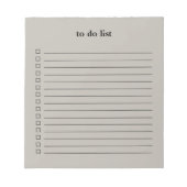 Stone Grey To Do List Minimalist Teacher Simple ノートパッド (正面)