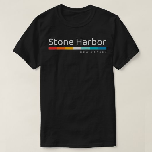 Stone Harbor NJ New Jersey Retro Design  Tシャツ (デザイン正面)