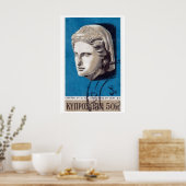 Stone Head Sculpture Matchbox Art Print, Cypriot ポスター (キッチン)