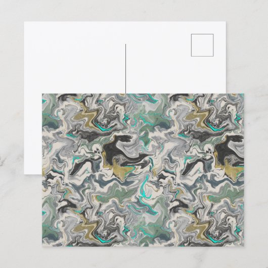 Stone Marbling with Turquoise Veins ポストカード (正面/裏面)