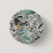 Stone Marbling with Turquoise Veins 1 1/4" Round 缶バッジ (正面)