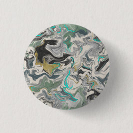 Stone Marbling with Turquoise Veins 1 1/4" Round 缶バッジ