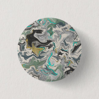Stone Marbling with Turquoise Veins 1 1/4" Round 缶バッジ
