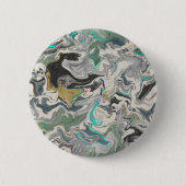 Stone Marbling with Turquoise Veins 2 1/4" Round 缶バッジ (正面)