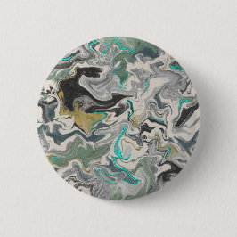 Stone Marbling with Turquoise Veins 2 1/4" Round 缶バッジ
