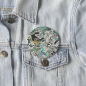 Stone Marbling with Turquoise Veins 3" Round 缶バッジ (インサイチュ)