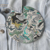 Stone Marbling with Turquoise Veins 6" Round 缶バッジ (インサイチュ)