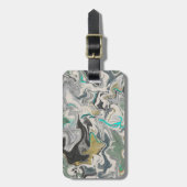 Stone Marbling with Turquoise Veins Double-sided ラゲッジタグ (正面縦)