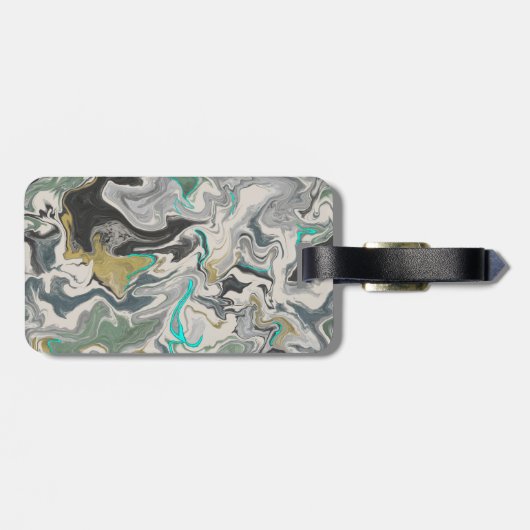 Stone Marbling with Turquoise Veins Double-sided ラゲッジタグ (裏面横)