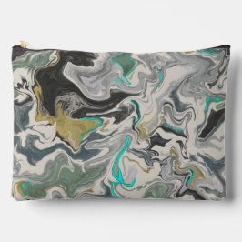 Stone Marbling with Turquoise Veins Large アクセサリーポーチ