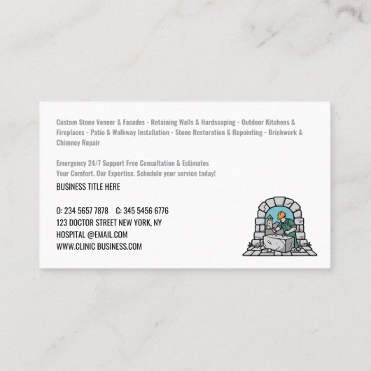 Stone Masonry Company Services 名刺 (裏面)