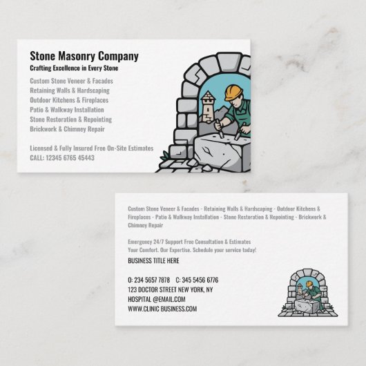 Stone Masonry Company Services 名刺 (正面/裏面)