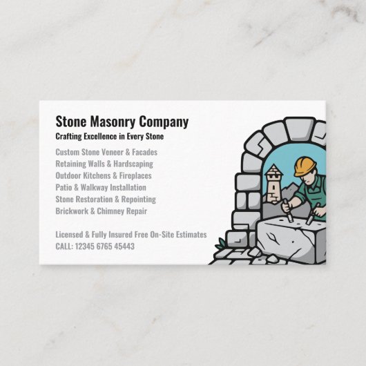 Stone Masonry Company Services 名刺 (正面)