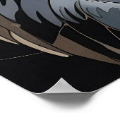 Stone Mosaic Bear Woodland ポスター (角)