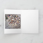 Stone & Shellかわいらしハート3フォトグリーティングカード カード (内部)