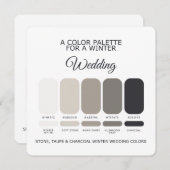 Stone Taupe Charcoal Winter Wedding Palette Card 招待状 (正面/裏面)