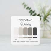 Stone Taupe Charcoal Winter Wedding Palette Card 招待状 (スタンド正面)