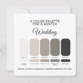 Stone Taupe Charcoal Winter Wedding Palette Card 招待状 (正面)
