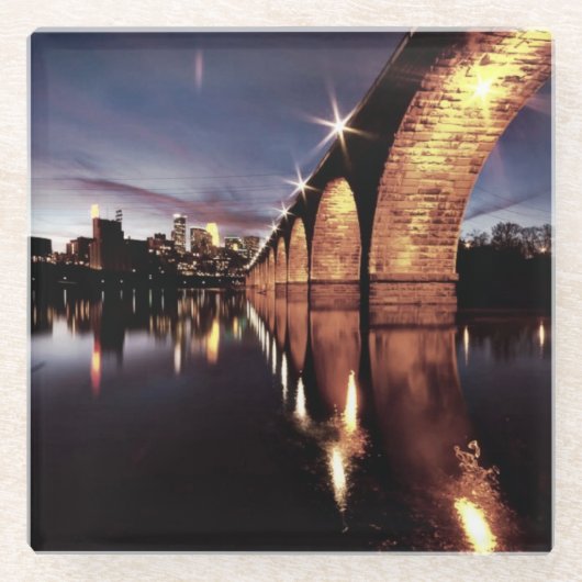 Stonearchのスカイライン ガラスコースター (正面)