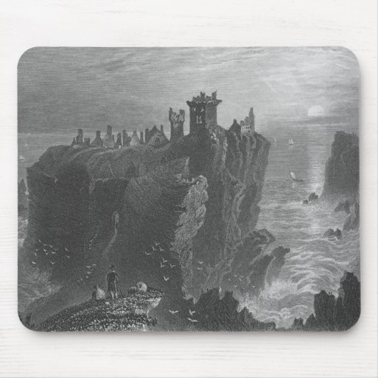 Stonehavenの近くのDunottarの城の眺め、 マウスパッド (正面)