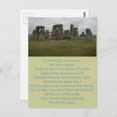 Stonehengeの夏至の詩の郵便はがき ポストカード (正面/裏面)