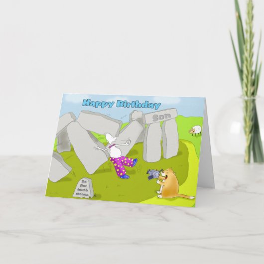 stonehengeの誕生日の息子 カード (正面)