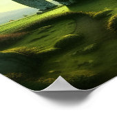 Stonehengeの雲ファンタジーデジタルアート ポスター (角)