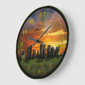 STONEHENGE光の光景 ラージ壁時計 (傾斜)