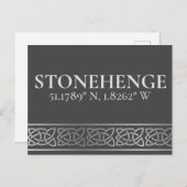 Stonehenge緯度経度ダークポストカード ポストカード (正面/裏面)