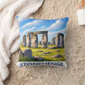 Stonehenge Throw Pillow Ancient Monument Landscape クッション (ブランケット)