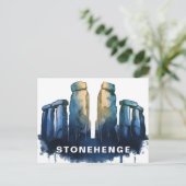 Stonehenge, United Kingdom Watercolor ポストカード (スタンド正面)