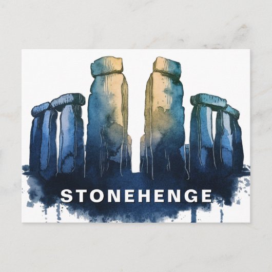 Stonehenge, United Kingdom Watercolor ポストカード (正面)