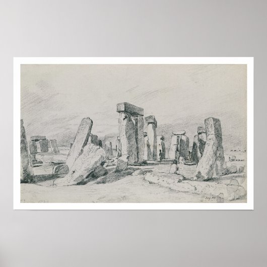 Stonehenge, Wiltshire, 1820 (スケッチ) ポスター (正面)