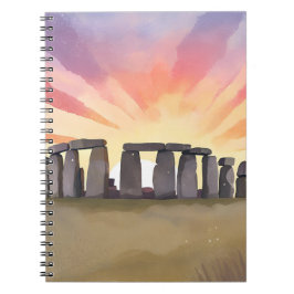 Stonehenge | Wiltshire England Historic Watercolor ノートブック