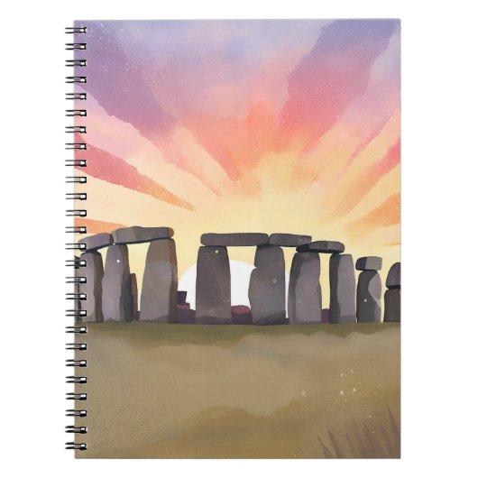 Stonehenge | Wiltshire England Historic Watercolor ノートブック (正面)
