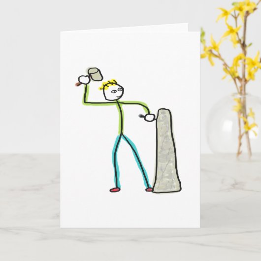 Stonemason Stickman カード (黄色い花)